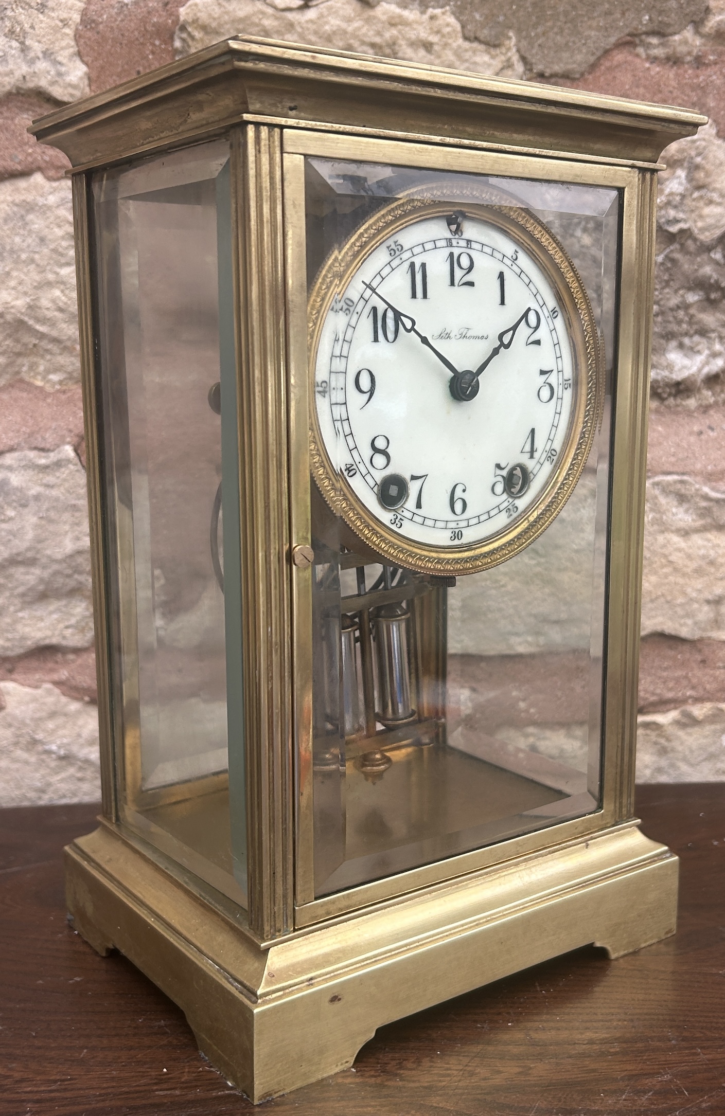 Wonderful Seth Thomas Four Glass Case Mantel Clock - Ca 1900 - Image 8